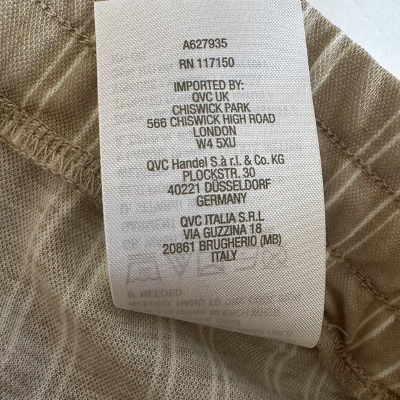 Belle Kim‎ Gravel Pants Womens 1X Tan Striped Pull On Wide Leg Casual Stretch - Picture 7 of 12